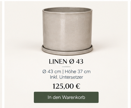 OONA LINEN 43 Blumentopf Beige