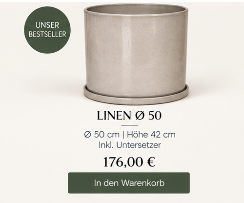 OONA LINEN 50 Blumentopf Beige
