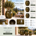 OONA TERRA 30 Blumentopf Olivgrün Hochglanz
